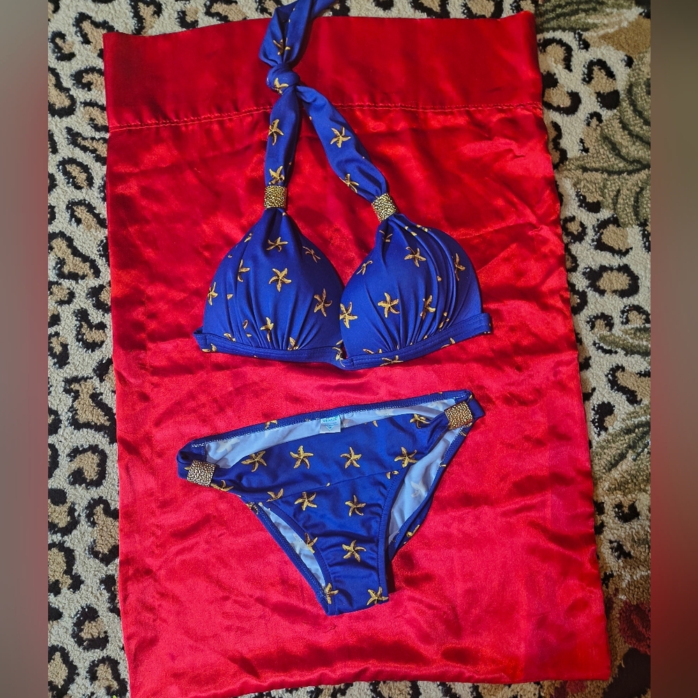 Venus Starfish Patterned Blue Bikini Set